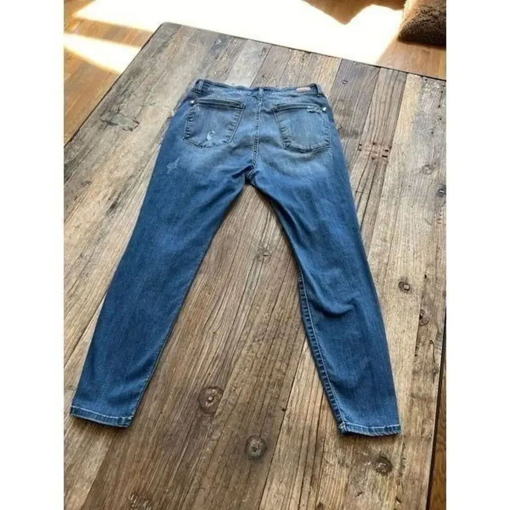 Judy Blue Skinny Fit Leopard Lined Jeans Womens 16W Distressed Stretch‎ Denim